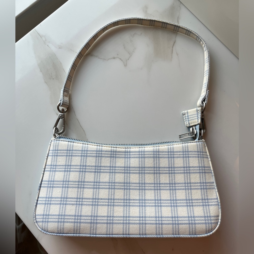 BRANDY MELVILLE BLUE PLAID FABRIC PURSE